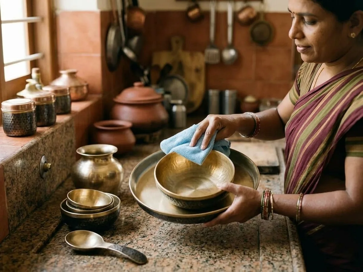 Dry Kansa tableware immediately