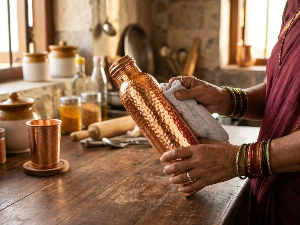 Copper bottle cleaning