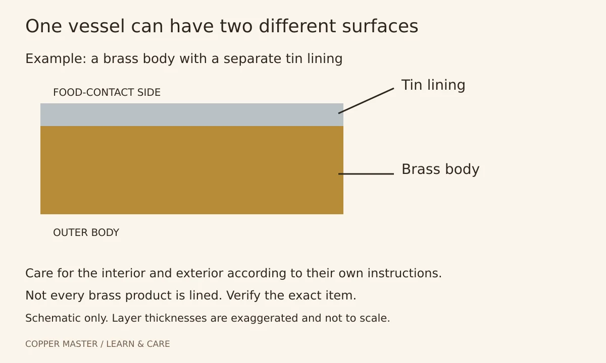 Tin-lined cookware anatomy