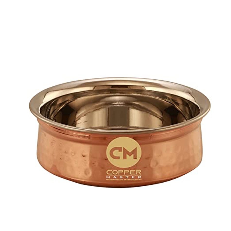 Copper-Master Pure Brass Kadhai for Cooking Heavy Gauge