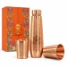 1L Pure Copper Water Bottle & 2 Glasses Set – Polo Etched - Amazon Official Listing Image