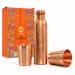 1L Pure Copper Water Bottle & 2 Glasses Set – Floral Etched - Amazon Official Listing Image
