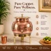 7 Litre Pure Copper Water Dispenser Matka on Kitchen Countertop with Pure Copper Glass