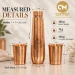 1L Pure Copper Water Bottle & 2 Glasses Set – Polo Etched - Amazon Official Listing Image