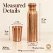 1L Pure Copper Water Bottle & 2 Glasses Set – Floral Etched - Amazon Official Listing Image