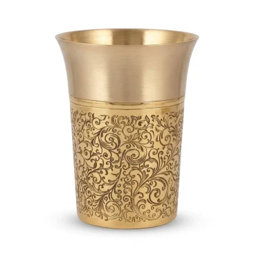 Pure Brass Heritage Pari Engraved Water Tumbler