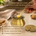Artisan Brass Plain Ghee Pot Tabletop Setup with Pure Desi Ghee Poured by Brass Spoon