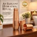 1L Pure Copper Water Bottle & 2 Glasses Set – Half Hammered - Amazon Official Listing Image