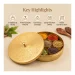 Pure Brass Masala Box Roots Etched with 7 Katoris and Spoon
