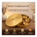 Pure Brass Masala Box Roots Etched with 7 Katoris and Spoon
