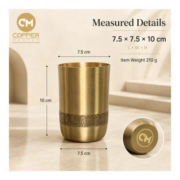 Pure Brass Virasat Drinking Glass Tumbler
