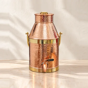 Golta Pure Copper Water Dispenser Matka 8 Litre Hand Hammered Luxury Hero Shot