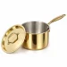 Handcrafted Pure Brass Saucepan with Lid & Kalai Tin Lining (2 Litres) - Slide 1