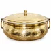 Traditional Punjabi Pure Brass Lagaan with Lid & Kalai Tin Lining (5 Litres) - Slide 1