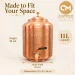 Sheetal 11 Litre Copper Dispenser Dimensions 23x23x36 cm and 11000 ml