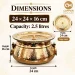 Traditional Punjabi Pure Brass Pateeli with Lid & Kalai Tin Lining (2.5 Litres) - Slide 2