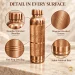 1L Pure Copper Water Bottle Dimensions 25cm Height 1000ml Capacity Infographic