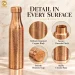 1L Pure Copper Water Bottle Dimensions 28cm Height 1000ml Capacity Infographic