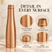 1L Pure Copper Water Bottle Dimensions 28cm Height 1000ml Capacity Infographic