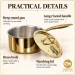 Handcrafted Pure Brass Saucepan with Lid & Kalai Tin Lining (2 Litres) - Slide 3