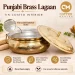 Traditional Punjabi Pure Brass Lagaan with Lid & Kalai Tin Lining (5 Litres) - Slide 3