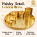 Goodluck Pure Brass Thali Set Close Up Paisley Etched Design Raised Rim Matching Glass