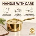Handcrafted Pure Brass Saucepan with Lid & Kalai Tin Lining (1.5 Litres) - Slide 4