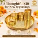 Goodluck Pure Brass Thali Set Luxury Gift for Weddings Housewarmings Festivals with Marigold Flowers