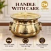Traditional Punjabi Pure Brass Pateeli with Lid & Kalai Tin Lining (2.5 Litres) - Slide 6