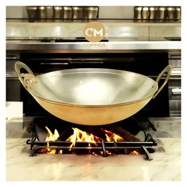 Copper Master 2.5 Litre Pure Brass Kadhai with Kalai