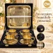 Copper Master Handcrafted Brass Cup Saucer 9Pc Gifting 1600