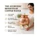 Pure Copper Water Dispenser Matka Pot with Brass Stand and Tap Floral Etched Finish Slide 4 (99.51% Certified Pure Copper)