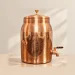Rudra Pure Copper Water Dispenser Matka 8 Litre Handcrafted Ornate Carving Light Cream Aesthetic View