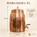 Rudra 8 Litre Copper Dispenser Dimensions 23x23x32 cm and 8000 ml