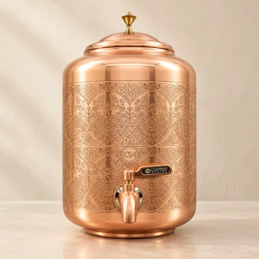 Sheetal Pure Copper Water Dispenser Matka 8 Litre Warm Perspective