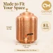 Sheetal 8 Litre Copper Dispenser Dimensions 21x21x32 cm and 8000 ml