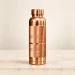 1L Pure Copper Water Bottle Textured Diamond Knurled Grip Centered Hero View