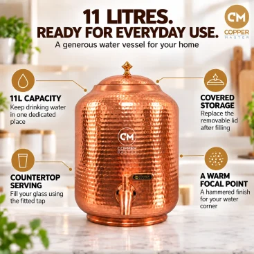 11 Litre Pure Copper Water Dispenser Specifications Dimensions Card