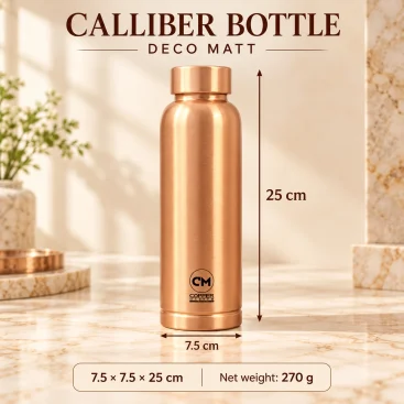 Copper Master Handcrafted Copper Bottle Calliber Matt 1L Dimensions 1600