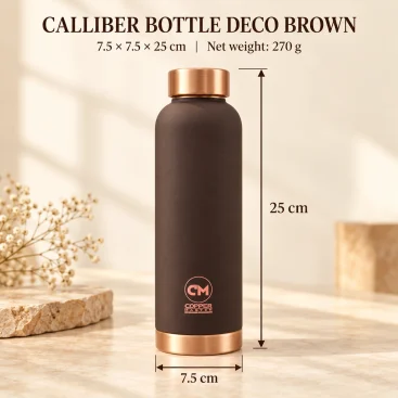 Copper Master Handcrafted Copper Bottle Deco Brown 1L Dimensions 1600