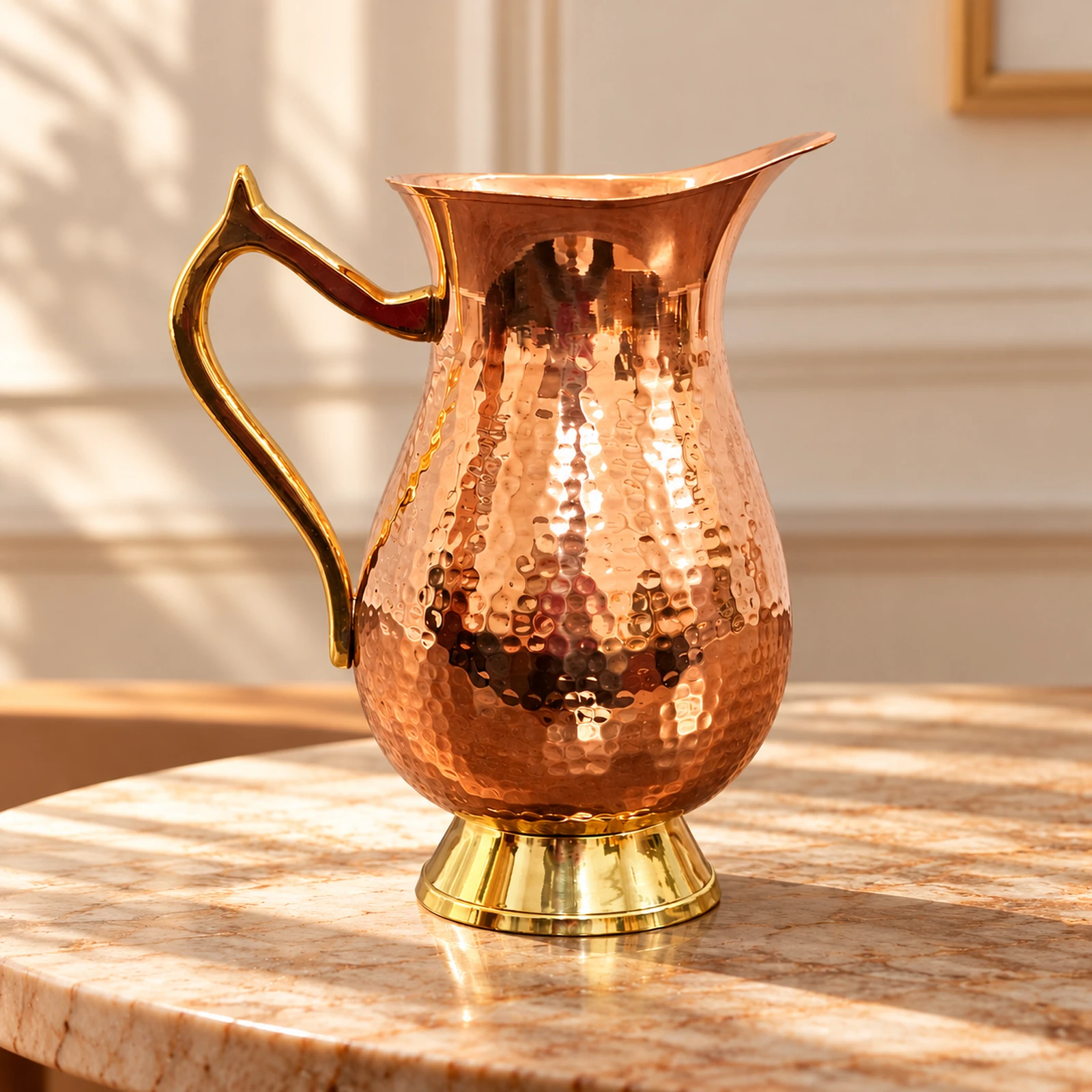 Copper Mughlayi Jug Brass Handle Hero 1600 Copper Master Handcrafted Copper Mughlayi Jug Brass Handle Hero 1600