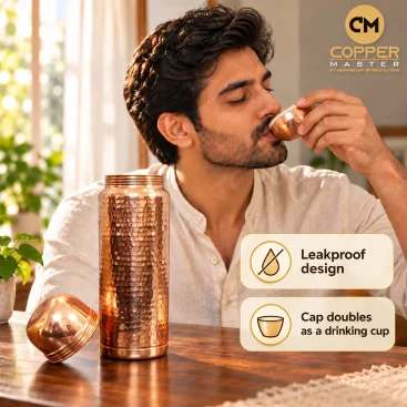 Copper Master Handcrafted Copper Thermus Jar Hammered 2L Whatsapp 1600