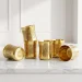 Pure Brass Damru Drinking Glass Tumblers Set of 6 Luxury Dining Table Display