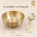 Copper Master Handcrafted Pure Bronze Serving Bowl Spoon Contents 1600
